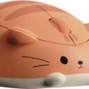 Akko Cat Theme Wireless Gaming Mouse Pink, Tri-Mode Mouse BT3.0/BT5.0/2.4G, Cute Optical Cordless Cartoon Mice for Computer/Laptop/Desktop/PC, Compatible with Mac/Win Orange Kate