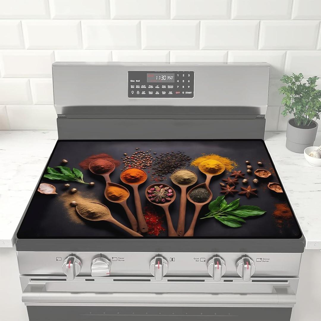 Electric Stove Top Cover28inx 20in | Goacifie Stove Cover | Heat Resistant Glass Stove Top Cover For Electric Stove | Thick Natural Rubber | Stove Top Cover Expands Usable Space (scoop)