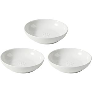 5.7'' Ceramic Wide Whisker Friendly Cat Dishes, Set of 3 Ceramic Cat Bowls, Indoor Kitten Feeding Food& Water Dish to Prevent Whisker Fatigue(3 Pcs,White)