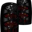 Winjet Tail Lights for 2000 2001 2002 2003 2004 2005 2006 Chevy Suburban/Tahoe/GMC Yukon Yukon/Yukon XL 1500/ Yukon XL 2500/ Yukon XL Denali Taillights Tail Lamps, Pair Black Housing/Smoke Lens