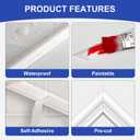 COUKIU Peel and Stick Wall Molding Kit, 6-Frame Pre-Cut Wainscoting Panels, Ready-to-Assemble Self Adhesive Wall Moulding Trim, Paintable Accent Frames for Interior Wall Decor (60" x 48", 60" x 24")