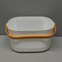 UUJOLY Plastic Storage Baskets with Handles, Shower Caddy Shelf Organizers Basket for Bathroom, Kitchen, Dorm Room, Yellow (1 Pack)