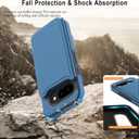 ASAPDOS for Google Pixel 9a Case with Card Holder,PU Leather Shockproof Flip Case with RFID Blocking Card Holder and Kickstand for Men Women Blue