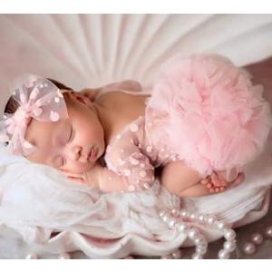 Newborn Photography Outfits Girl Baby Photography Props Lace Romper With headband Baby Photo Outfits Girls Photo Props