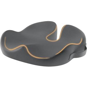 ProtoArc Seat Cushion, Office Chair Cushion for Sciatica, Coccyx Cushion, Ergonomic Memory Foam Seat Cushion for Car, Home, Pressure Relief Pad for Hip, Tailbone, All Day Comfort - Dark Gray