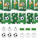 3 x YIPAXEJE 12 Pieces Football Party Favor Bags Candy Bags and Stickers for Children's Birthday Celebrations and Sporting Event Party birthday party supplies, Greener