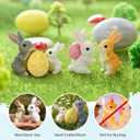 BRELANO Easter Craft Kit for Kids & Adults DIY Sand Candle Making Kit with Bunny & Egg Decor, Colored Pearled Candle Sand, Cotton Wicks & Egg-Shaped Glass Jar, Easter Gift Set & Spring Home Decor