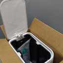 Cesun Small Bathroom Trash Can with Lid Soft Close, Step Pedal, 5 Liter / 1.3 Gallon Stainless Steel Garbage Can with Removable Inner Bucket, Waste Basket for Bathroom, Bedroom (White)