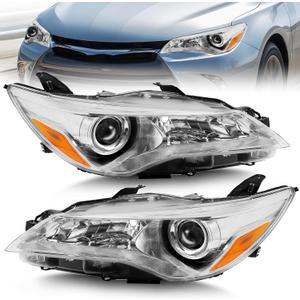 Headlight Assembly Fit For 2015-2017 Toyota Camry 2015 2016 2017 Toyota Camry Headlight Assembly Black Housing Amber Reflector-S