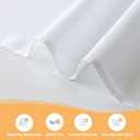 River Dream White No Hook Fabric Shower Curtain or Liner with Sheer Window, No Liner Included or Needed, Water Repellent, Machine Washable, 71" Wx74"L