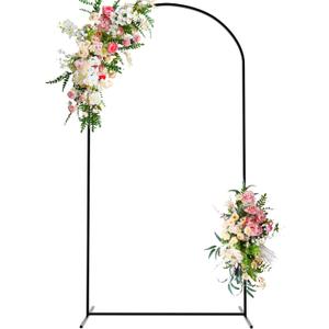 Wokceer Wedding Arch Backdrop Stand, 7.2 FT Square Black Metal Arch Backdrop for Wedding Ceremony Photo Booth, Outdoor Indoor Birthday Party, Garden Floral Balloon Arch Decoration