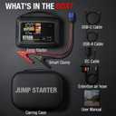 JFEGWO 8250A Heavy Duty Jump Starter with Air Compressor, 32000mAh 65W Fast Charging Portable Car Battery Booster Power Pack (for All Gas 12L Diesel), 150 PSI Tire Inflator, HD Display 12V Jump Box