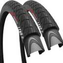 Fincci Pair of Bike Tires 26 x 2.125 Inch 54-559 Slick Foldable Tire Leno for Cycle Road Hybrid Street Bike - 26x2.125 Bicycle Tire Pack of 2
