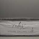 YWMZYKJGS Relax You're On Lake Time Wall Decor Art 32"12" Lake House Sign Above Bed Bedroom Large Rustic Living Room Wood Framed Vintage Horizontal Wall Hanging (Black)