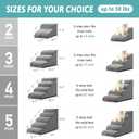 COZY KISS Dog Stairs for Small Dogs 19.7" H, Curved Dog Step for Puppy, Older or Cat, Medium Pet Ramp for Sofa, Couch or Bed, Ladder with High Density Foam, 4 Step, 15.7x28.3x19.7 inch, Grey
