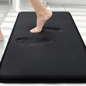 Memory Foam Small Bathroom Rugs, Absorbent Bath Mat, Black
Soft Quick Dry Bath Rugs, Non-Slip Carpet, Machine Washable Mat for Bathroom Floor, Tub and Shower, Home Decor Accessories