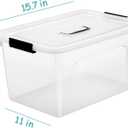 19 Quart Plastic Storage Bins with Lids, 6-Pack Stackable Clear Storage Organizing Box with Handle