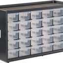 CRAFTSMAN Storage Organizer, 30 Small Drawer Modular Storage System, Easily Stackable, Plastic, Black, White