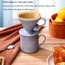Pour Over Coffee Maker with 100 Sheets of Paper Filter, 15 oz Ceramic Coffee Mug & Ceramic Coffee Dripper, 1 Cup-Single brew coffee set, Purple