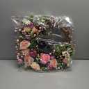 Pink Heart Rose Wreath, 21in Spring Summer Wreath with 8 Modes LED Lights for Front Door