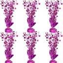 Gyufise 6 Pack Metallic Foil Spray Centerpiece Star Table Decoration Burst Table Centerpieces Table Decor for Birthday Wedding Anniversary Graduation Holiday Party Supplies Rose Red