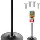 Maxdot Single Metal Stand for Gumball Machine Candy Popcorn Vending Cast Iron 28'' Tall with 16'' Round Base Compatible for Small Capsule Machines Replacement Part, Black Only The Stand