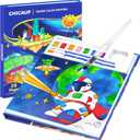 Paint with Water Coloring Books for Kids, Mess Free Watercolor Painting Kit Painting Activity for Kids Ages 3-5 4-8, Arts Crafts Drawing Gift Toy for Boy Girl (Dark Blue)