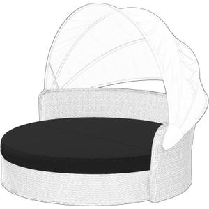 Outdoor Daybed Cushion Cover, 66" Replacement Round Bed Cushion Cover,Outdoor Waterproof and Fade-Resistant Sun Bed Outdoor Cushion Cover - Patio Round Daybed Cushion Cover, Cover ONLY (Black)