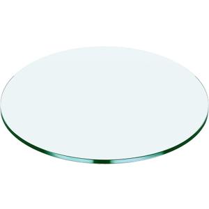 17" Round Tempered Glass Table Top, Clear Surface Flat Polished Edge for Furniture Protection Patio Dining Coffee End Tables (17 inch)