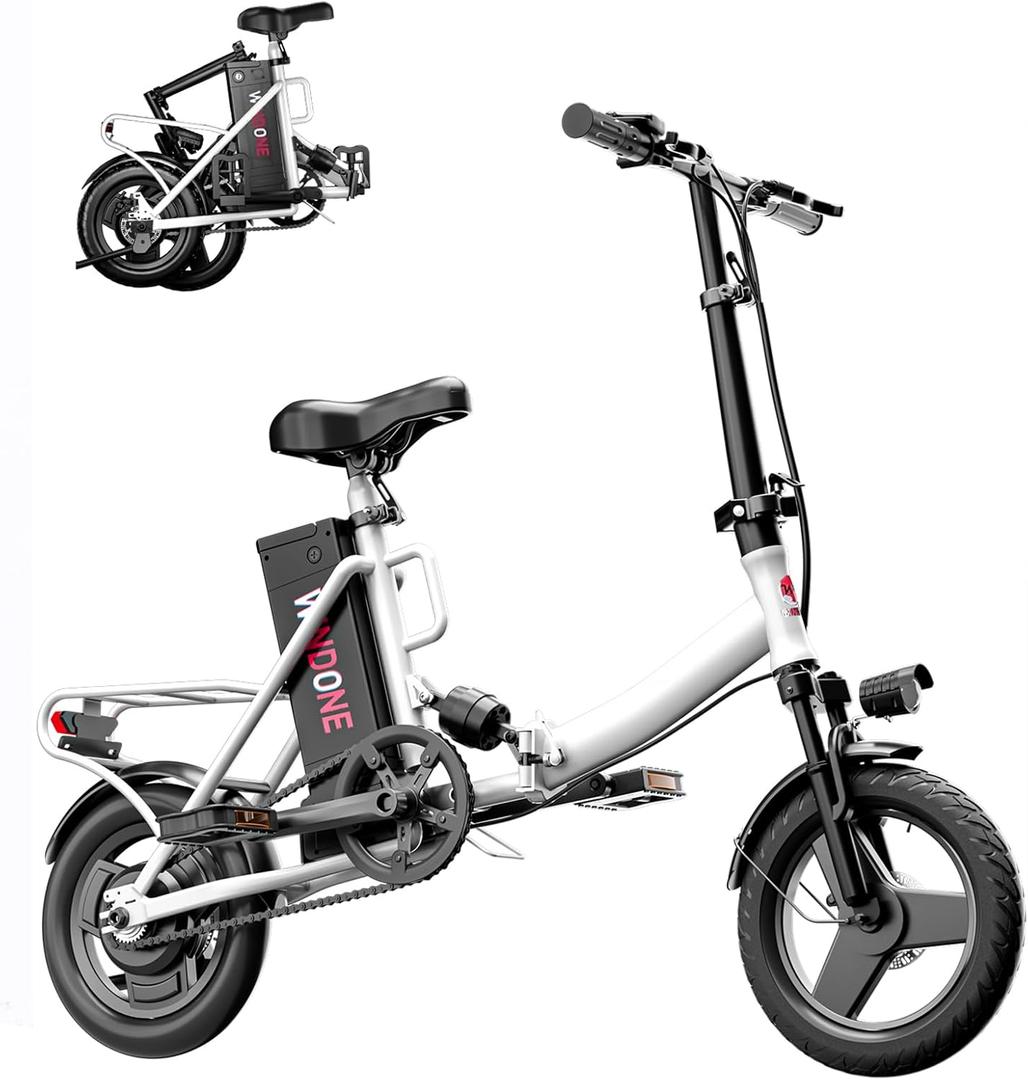 Windone S14/S16 Electric Bike for Adults, Max 19/22 MPH Speed & 28/50 Miles Range (PAS), 500W/750W Peak Motor, Foldable, Lightweight, Shock Absorbers, UL2849 Certified Ebike
