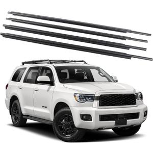 4Pcs Weatherstrip,Window Moulding Trim Seal Belt Compatible with Toyota Sequoia 2008-2020 Replace# 68163-0C031 68164-0C031 68160-0C020 68210-0C020