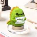 Gossby Handmade Positive Dinosaur Crochet with Message - Gift for Teacher - THANK YOU FOR HELPING ME GROW - Appreciation, Thank You, Christmas, End of Year Gift from Student - Knitted Decor