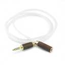 NewFantasia 4.4mm Male to 4.4mm Female Balanced Headphone Audio Adapter Cable Extension Cord 8 Cores 6N OCC Copper Single Crystal Silver Plated Wire Walnut Wood Shell 4.9ft