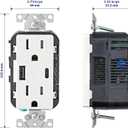 Duplex Type A/C Outlet W, (1-Piece)