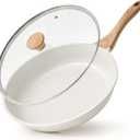SENSARTE Nonstick Ceramic Frying Pan Skillet with Lid, 9.5 Inch Omelet Pan, Healthy Non Toxic Chefs Pan, Induction Compatible Egg Pan with Heat Resistant Handle, Free of Intentionally Added PFAS/PTFE