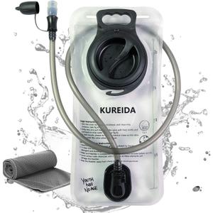 KUREIDA Hydration Bladder 2L-3L,Leak Proof Water Reservoir,BPA Free,Wide Opening, Military Water Bladder Combined with Hydration Backpacks for Biking Hiking Running Camping Climbing, White