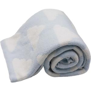 Chenille Baby Blanket, Baby Blankets for Boys, Baby Blankets for Girls, Toddler Blanket, Baby Boy & Girl Blankets, Soft Baby Blankets, Plush Baby Blankets, 40x30 Inches (Blue Clouds)