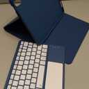 Harvopu Compatible for iPad 11th 10th Generation Case with Keyboard, Folio Cover with Pencil Holder, Multi-Touch Trackpad, 7 Color Backlit, Detachable Keyboard for iPad (A16) 11th/10th Gen (Navy Blue)