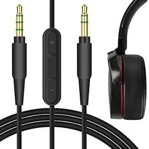 Geekria Audio Cable with Mic for Sony WH-1000XM3 WH-1000XM4 MDR-XB950BT XB950N1 XB950B1 WH-CH700N WH-XB900N Headphones, 3.5mm Replacement Stereo Cord (Black, 5.6ft)