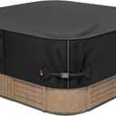 iBirdie Outdoor Waterproof and Weatherproof Hot Tub Cover 85 x 85 inch fit 84 x 84 or 83 x 83 or 82 x 82 or 7 ft x 7 ft Square SPA 600D Heavy Duty Protectors Protective Cover Cap (Black)