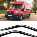 Window Rain Guards for 2014-2025 Ford Transit, Window Visor Guard Vent Wind Shade Deflector Rain Shield Protector Sun Visor for 14-25 Transit,Tape-on/Outside-Mount, 4 Pieces