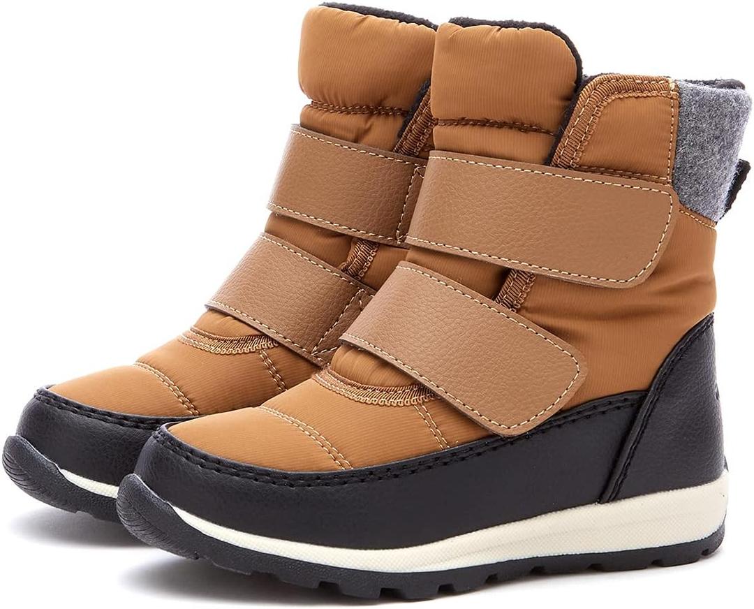 Weestep Winter Snow Boots for Boys and Girls Warm Easy-On (Toddler/Little Kids/Big Kids) (Brown)