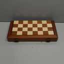 15 Inch Magnetic Wooden Chess Set for Adults & Kids - Folding Travel Chess Board with Handcrafted Staunton Pieces, Extra Queens, and Storage Slots