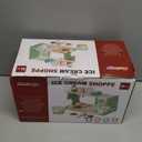 Wooden Ice Cream Toy, 3-in-1 Ice Cream Counter with Coffee Maker 28 PCS Toddler Pretend Play Kitchen Accessories Wooden Toys for 3 4 5 6 Year Old Girl or Boy (Ice Cream)