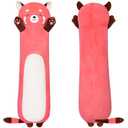 Yeqivo Cute Long Raccoon Plush Toy, Soft Hugging Plush Pillow, Kids Raccoon Plush for Girlfriend (Pink, 19.68Inch/50cm)