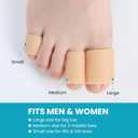 Povihome Toe Sleeves, Toe Protectors, 12 Pack Toe Tube Pads for Hammer Toe,Stubbed Toe,Corns, Calluses Protect (3 Different Sizes, Beige)