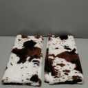 Woaboy Pack of 2 Luxury Faux Fur Throw Pillow Covers Cowhide Decorative Soft Fluffy Plush Couch Throws Brindle Cushion Covers for Couch Living Room Sofa Bedroom 18x18 Inch