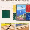 2000 Pieces Tilting & Rotating Puzzle Board with 4 Sorting Drawers, 40"x29"