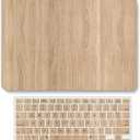 Bandless Case Compatible with MacBook Air 13 Retina 2020 2019 2018 Model A2337 M1 A2179 A1932, Plastic Protective Hard Shell + Keyboard Cover for inch Touch ID - Wood Grain