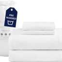 Casa Platino Twin Sheet Set, 100% Brushed Microfiber Pre-Washed Twin Sheet Sets, Soft Twin Sheet, Fade Resistant Twin Bed Sheet, Cozy Sheet Set Twin, 15 inch Deep Pocket White Twin Sheet Set (01: White)